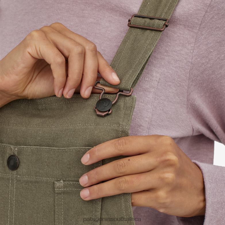 Women All Seasons Hemp Canvas Bib Overalls-Long Fatigue Green Patagonia Apparel P6ZJ61154