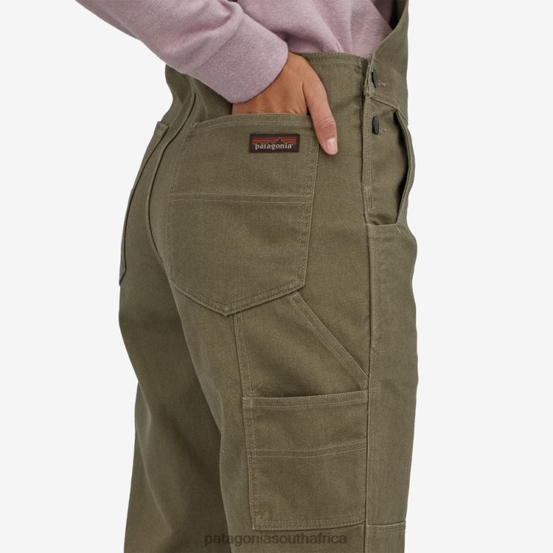 Women All Seasons Hemp Canvas Bib Overalls-Short Fatigue Green Patagonia Apparel P6ZJ6987
