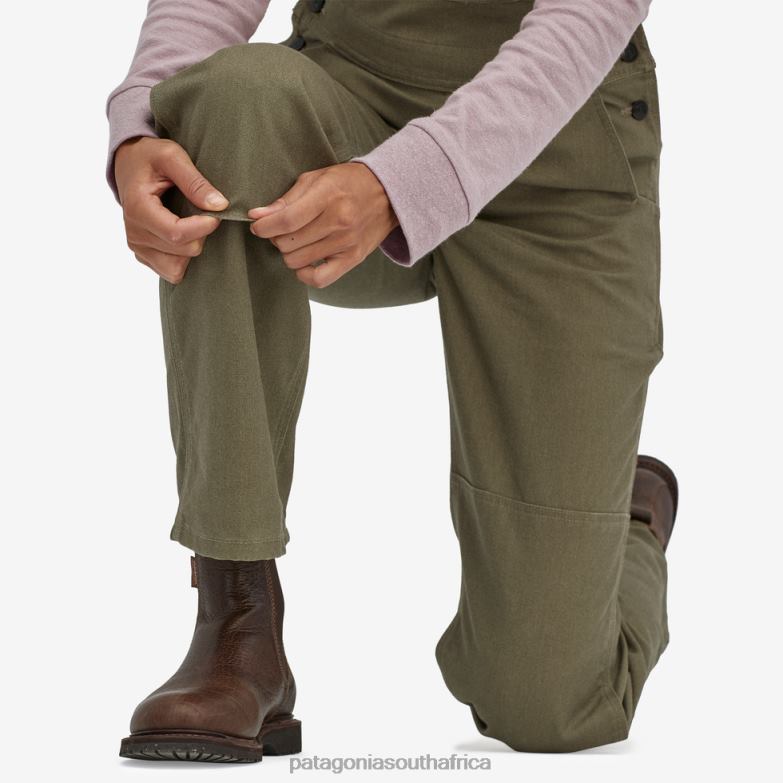 Women All Seasons Hemp Canvas Bib Overalls-Short Fatigue Green Patagonia Apparel P6ZJ6987