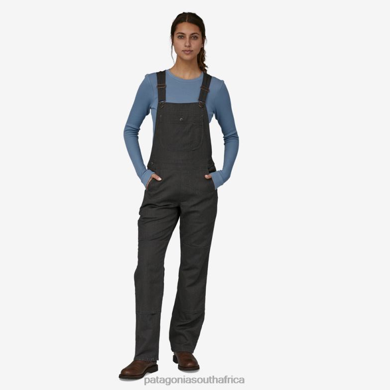 Women All Seasons Hemp Canvas Bib Overalls-Short Ink Black Patagonia Apparel P6ZJ6989