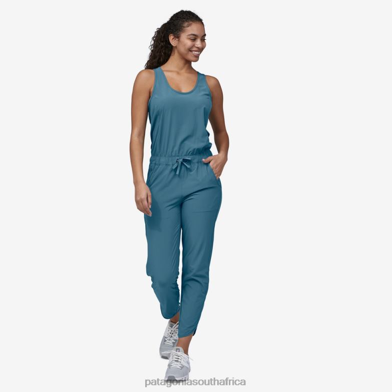 Women Fleetwith Romper Wavy Blue Patagonia Apparel P6ZJ61103