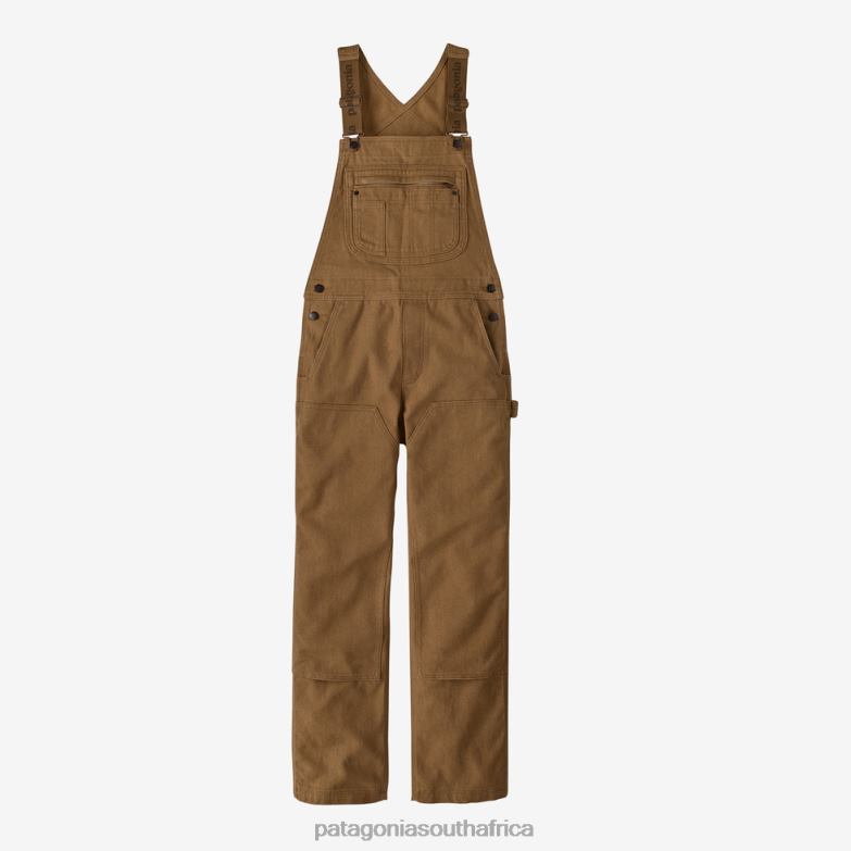Women Iron Forge Hemp Canvas Bib Overalls-Regular Coriander Brown Patagonia Apparel P6ZJ61053