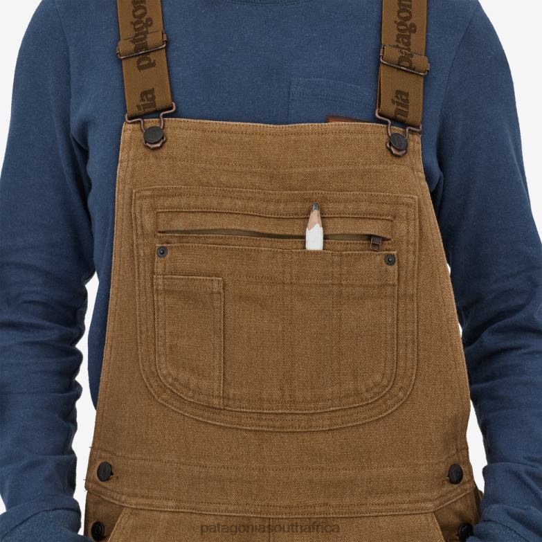 Women Iron Forge Hemp Canvas Bib Overalls-Regular Coriander Brown Patagonia Apparel P6ZJ61053