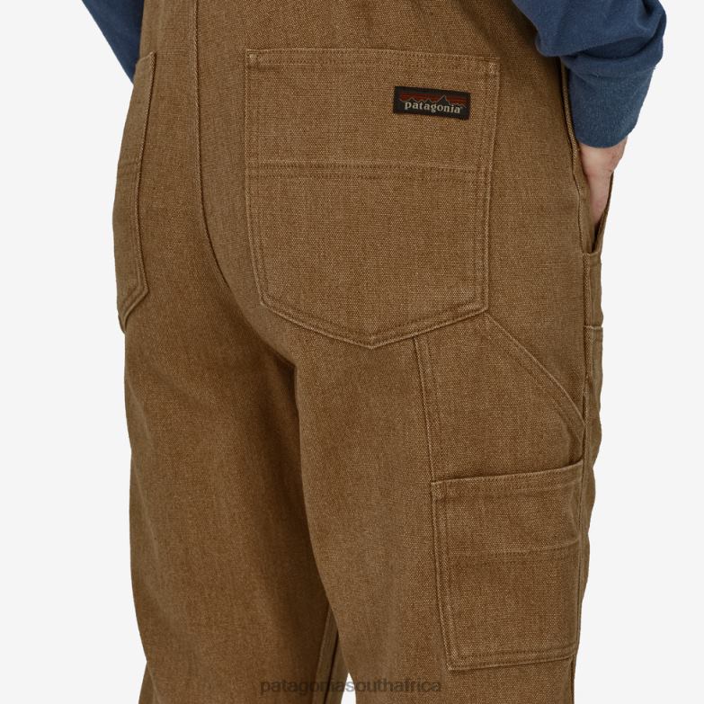 Women Iron Forge Hemp Canvas Bib Overalls-Short Coriander Brown Patagonia Apparel P6ZJ61052