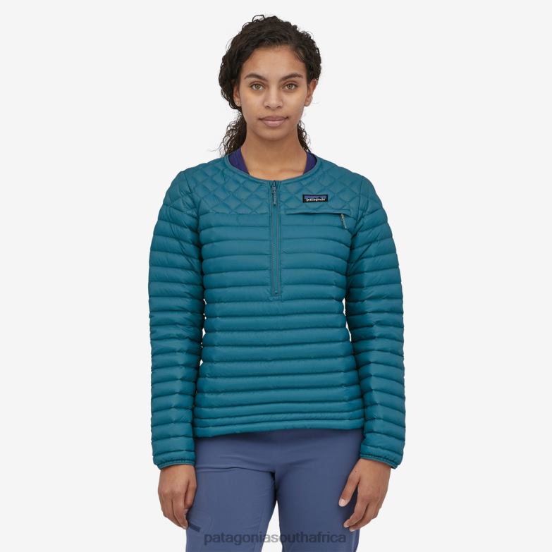 Women AlpLight Down Pullover Wavy Blue Patagonia Apparel P6ZJ6424