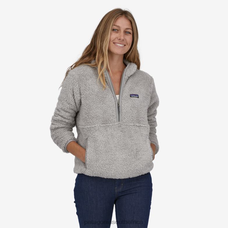 Women Los Gatos Hooded Fleece Pullover Salt Grey Patagonia Apparel P6ZJ6444