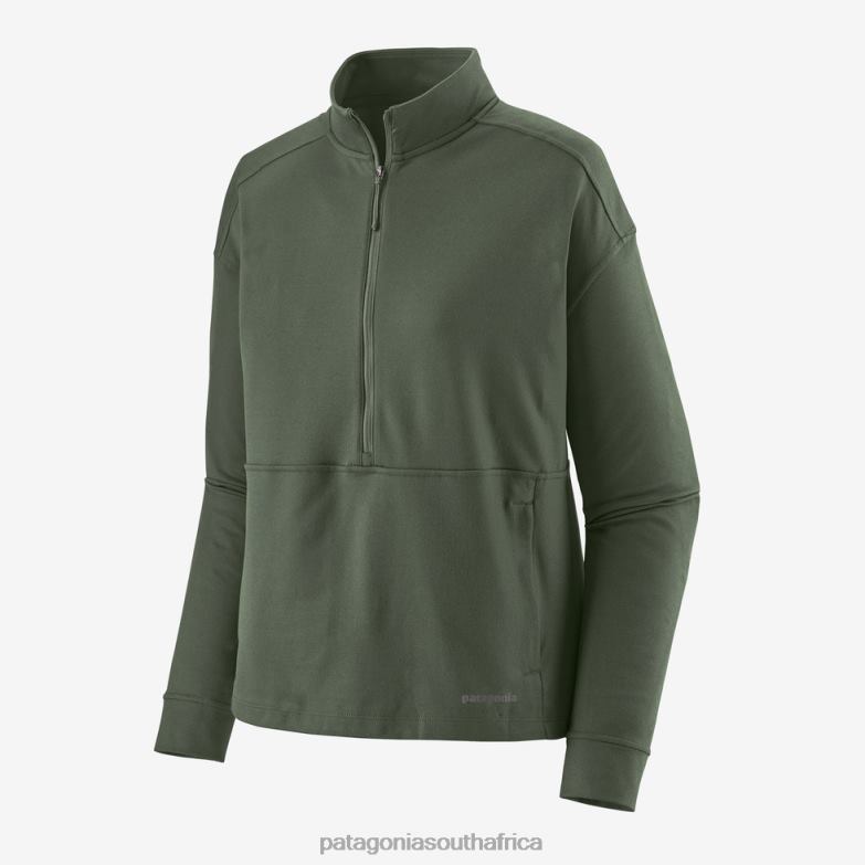 Women Pack Out Pullover Hemlock Green - Sedge Green X-Dye Patagonia Apparel P6ZJ6556