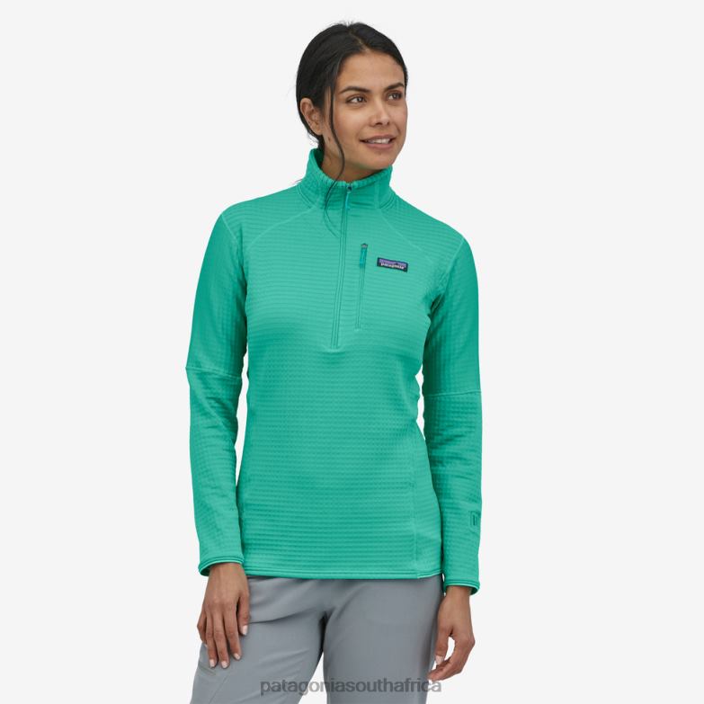 Women R1 Fleece Pullover Fresh Teal Patagonia Apparel P6ZJ6504
