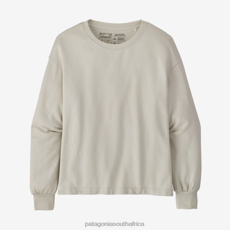Women Regenerative OrganicCertifiedCotton Essential Pullover Dyno White Patagonia Apparel P6ZJ6531