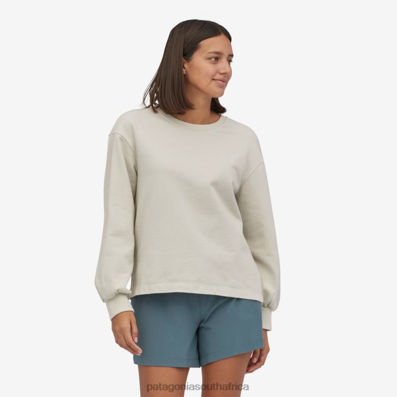 Women Regenerative OrganicCertifiedCotton Essential Pullover Dyno White Patagonia Apparel P6ZJ6531