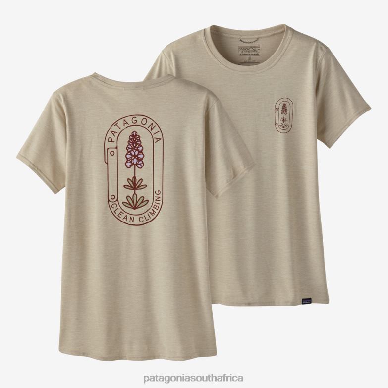 Women Capilene Cool Daily Graphic Shirt-Lands Clean Climb Bloom: Pumice X-Dye Patagonia Apparel P6ZJ6702