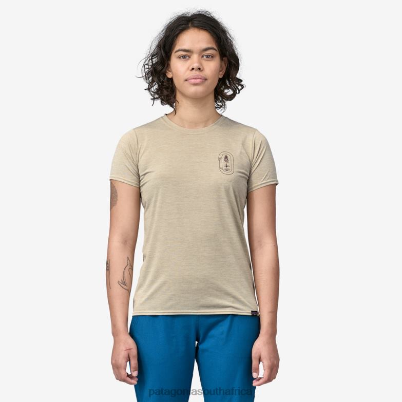 Women Capilene Cool Daily Graphic Shirt-Lands Clean Climb Bloom: Pumice X-Dye Patagonia Apparel P6ZJ6702