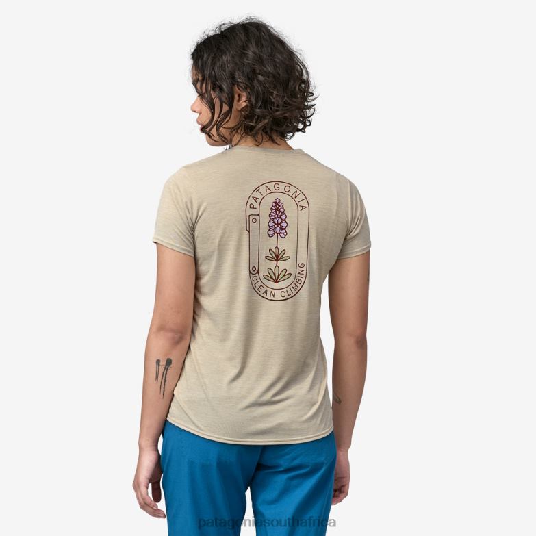 Women Capilene Cool Daily Graphic Shirt-Lands Clean Climb Bloom: Pumice X-Dye Patagonia Apparel P6ZJ6702