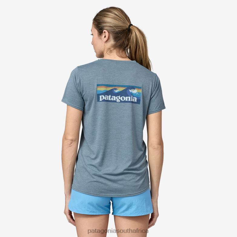 Women Capilene Cool Daily Graphic Shirt-Waters Boardshort Logo: Light Plume Grey X-Dye Patagonia Apparel P6ZJ6699