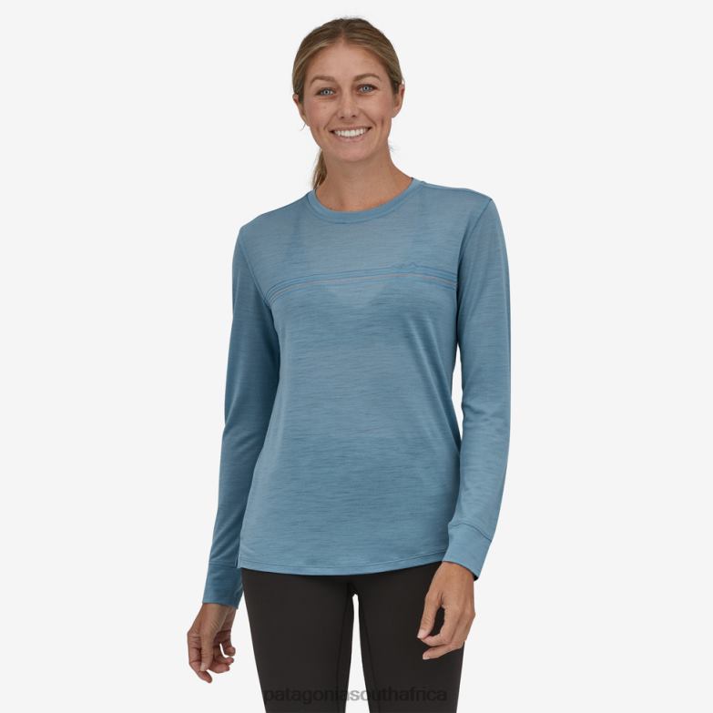 Women Long-Sleeved Capilene Cool Merino Graphic Shirt Lost And Found: Salvia Green Patagonia Apparel P6ZJ6848