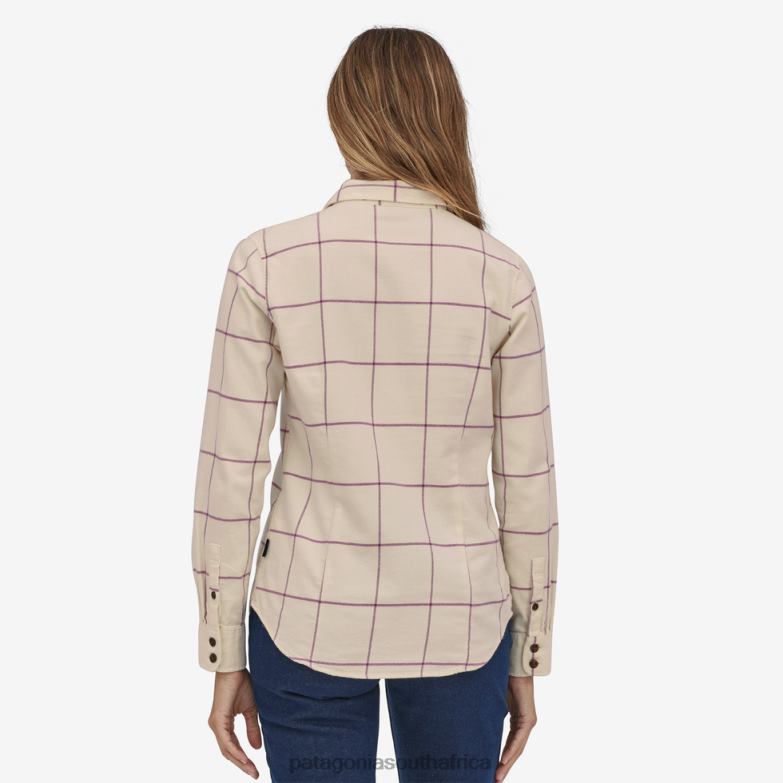 Women Long-Sleeved Organic Cotton Midweight Fjord Flannel Shirt Woodland: Natural Patagonia Apparel P6ZJ6908