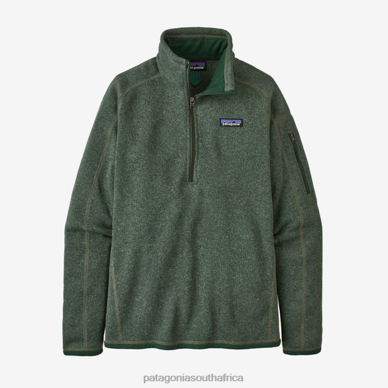 Women Better Sweater 1/4-Zip Fleece Hemlock Green Patagonia Apparel P6ZJ6232