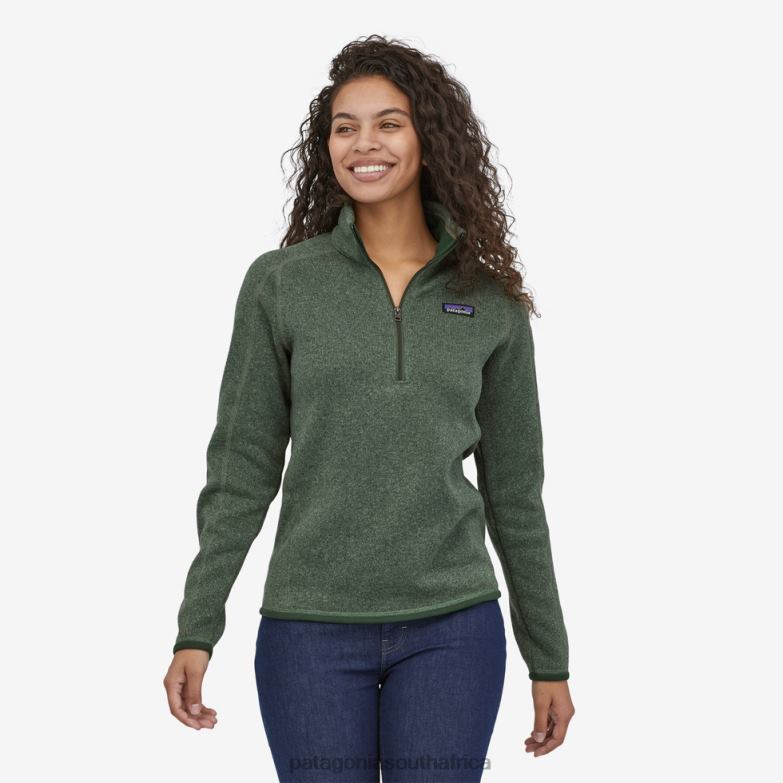Women Better Sweater 1/4-Zip Fleece Hemlock Green Patagonia Apparel P6ZJ6232