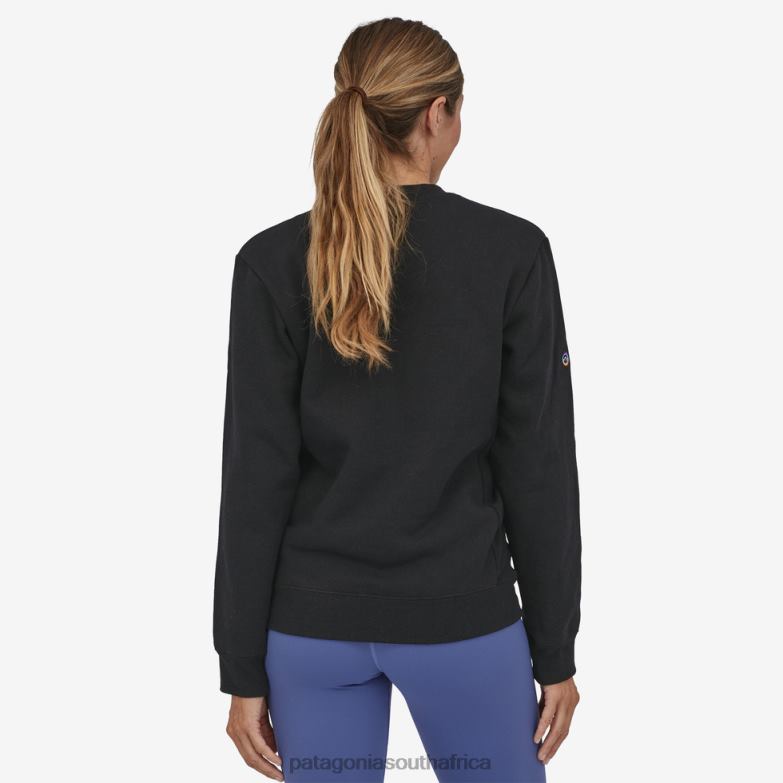 Women Fitz Roy Icon Uprisal Crew Sweatshirt Ink Black Patagonia Apparel P6ZJ6539