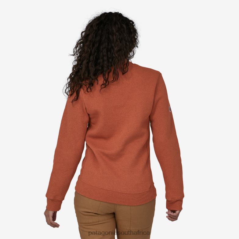 Women Fitz Roy Icon Uprisal Crew Sweatshirt Quartz Coral Patagonia Apparel P6ZJ6542