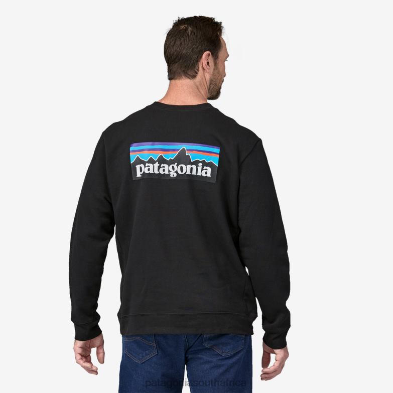 Women P-6 Logo Uprisal Crew Sweatshirt Black Patagonia Apparel P6ZJ6517
