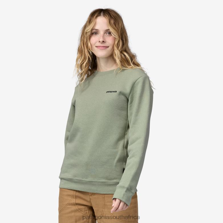 Women P-6 Logo Uprisal Crew Sweatshirt Salvia Green Patagonia Apparel P6ZJ6524