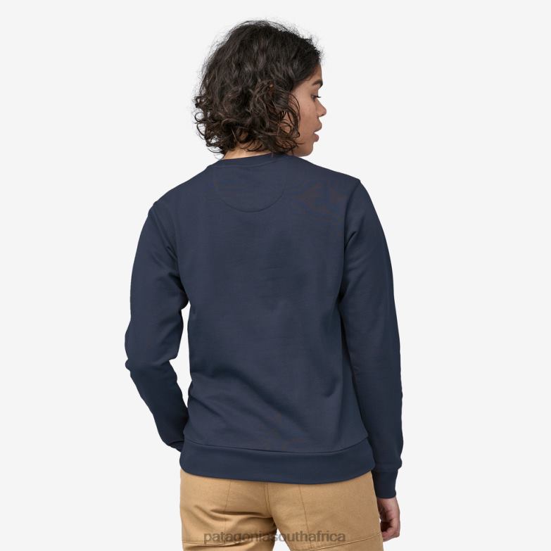 Women Regenerative Organic Certified Cotton Crewneck Sweatshirt Smolder Blue Patagonia Apparel P6ZJ6474