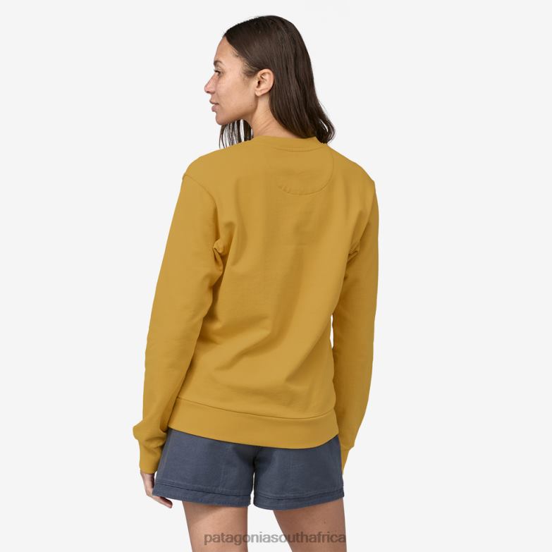 Women Regenerative Organic Certified Cotton Crewneck Sweatshirt Surfboard Yellow Patagonia Apparel P6ZJ6475