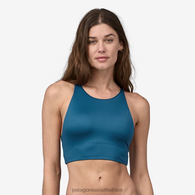 Women Nanogrip Cami Bikini Top Wavy Blue Patagonia Apparel P6ZJ61187