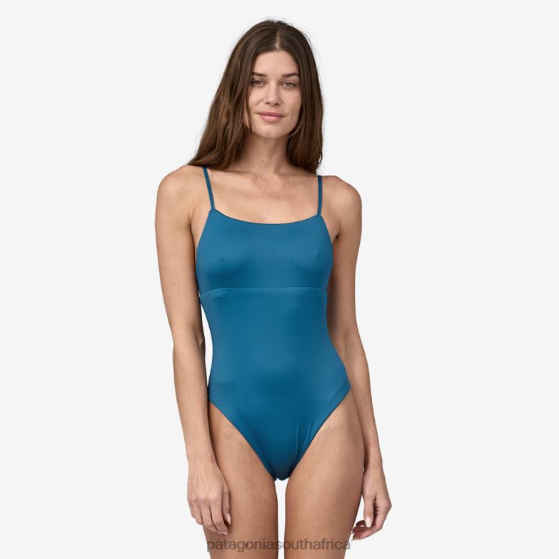 Women Reversible Sunrise Slider One-Piece Swimsuit Wavy Blue Patagonia Apparel P6ZJ61180