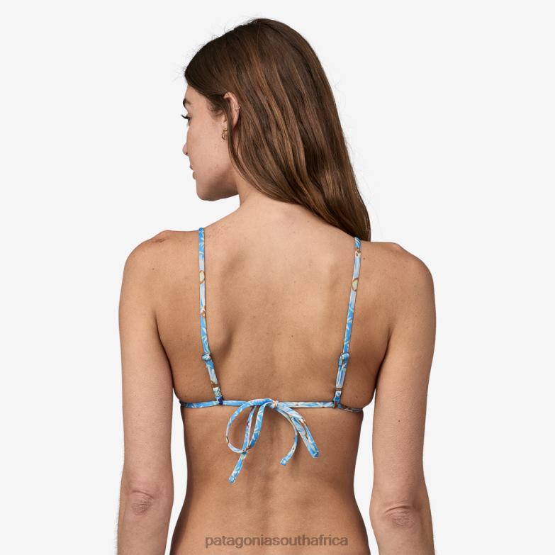 Women Upswell Bikini Top Wavy Blue Patagonia Apparel P6ZJ61192