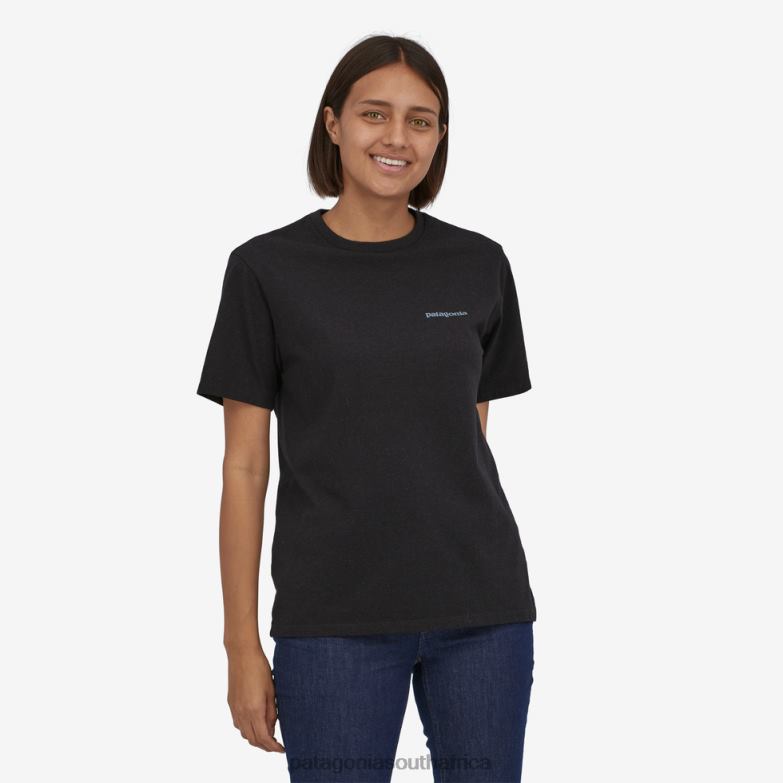 Women Fitz Roy Icon Responsibili-Tee Ink Black Patagonia Apparel P6ZJ6731