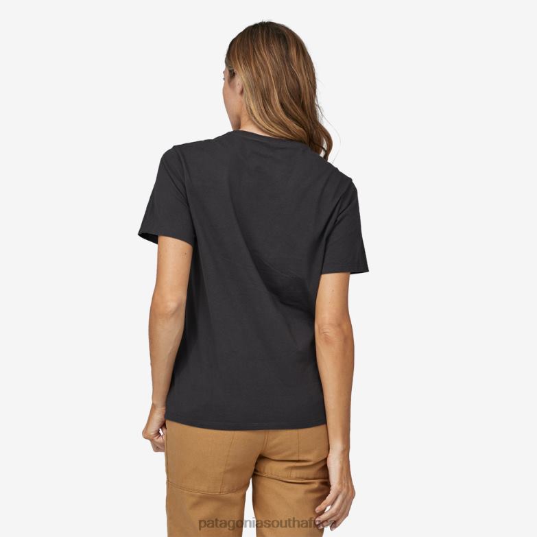 Women Flying Fish Felt Patch Organic Pocket T-Shirt Salvia Green Patagonia Apparel P6ZJ6792