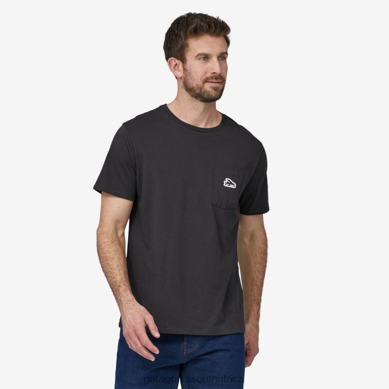 Women Flying Fish Felt Patch Organic Pocket T-Shirt Salvia Green Patagonia Apparel P6ZJ6792