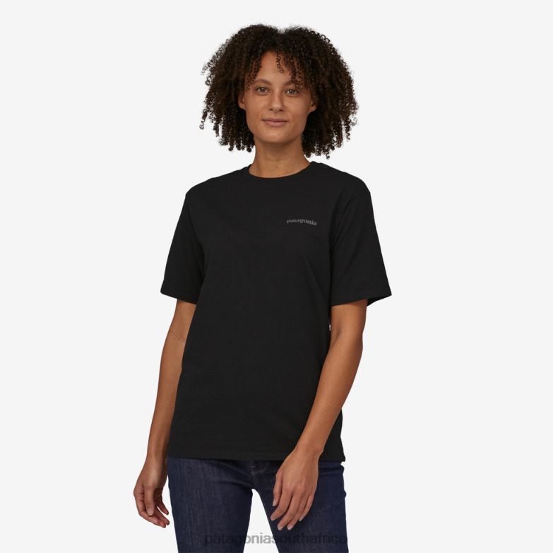 Women Flying Fish Responsibili-Tee Ink Black Patagonia Apparel P6ZJ6782
