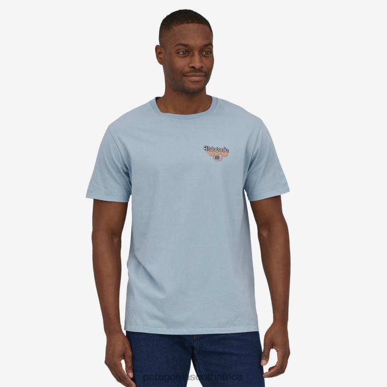 Women GPIW Logo Organic T-Shirt Steam Blue Patagonia Apparel P6ZJ6917