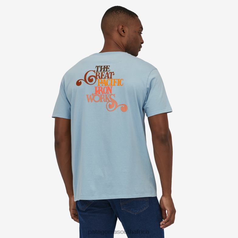 Women GPIW Logo Organic T-Shirt Steam Blue Patagonia Apparel P6ZJ6917