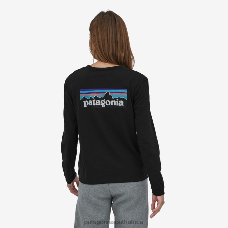 Women Long-Sleeved P-6 Logo Responsibili-Tee Sumac Red Patagonia Apparel P6ZJ6657