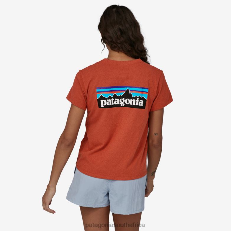 Women P-6 Logo Responsibili-Tee Quartz Coral Patagonia Apparel P6ZJ6742