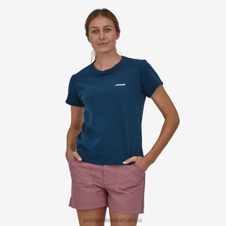 Women P-6 Logo Responsibili-Tee Tidepool Blue Patagonia Apparel P6ZJ6749
