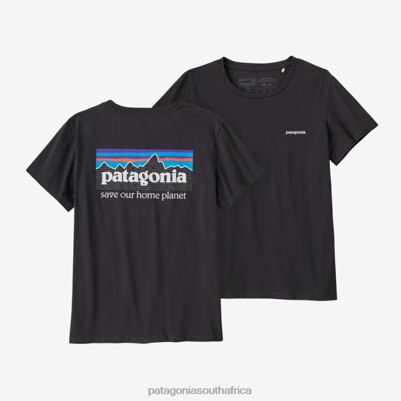 Women P-6 Mission Organic T-Shirt Ink Black Patagonia Apparel P6ZJ6623