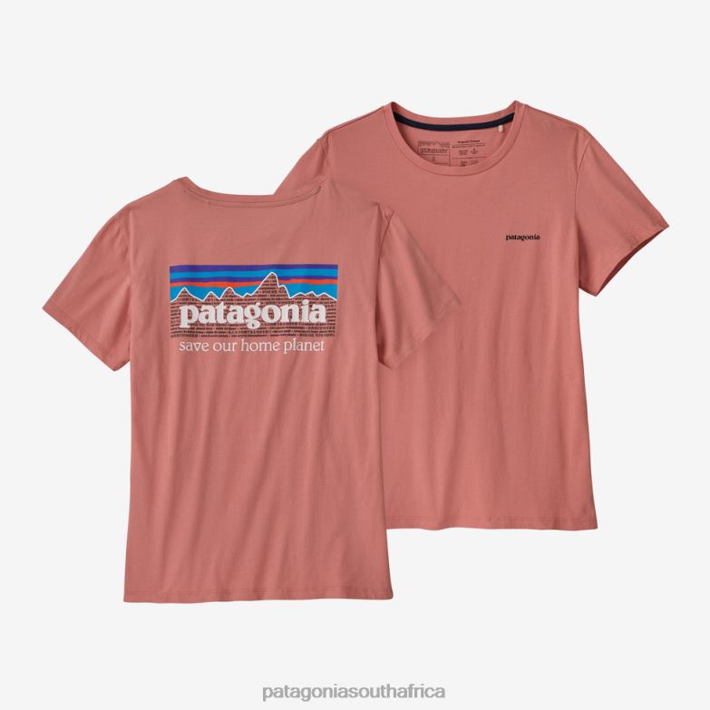Women P-6 Mission Organic T-Shirt Sunfade Pink Patagonia Apparel P6ZJ6624