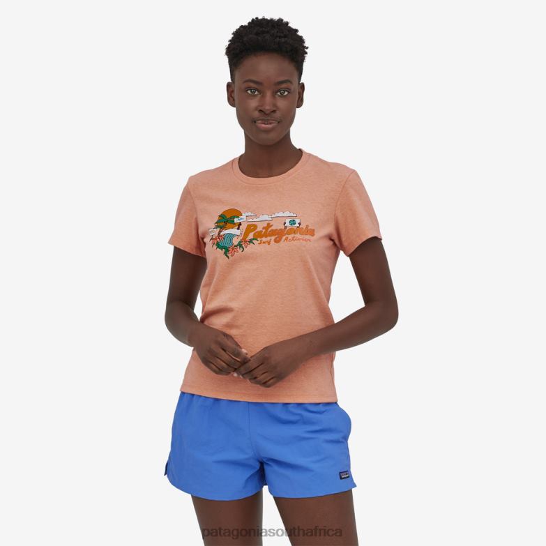 Women Palm Protest Responsibili-Tee Shroom Taupe Patagonia Apparel P6ZJ6921