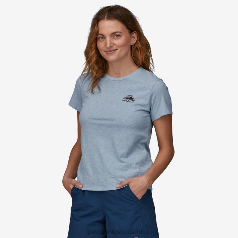 Women Skyline Stencil Responsibili-Tee Steam Blue Patagonia Apparel P6ZJ6859