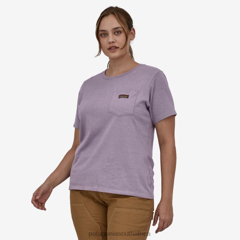 Women Work Pocket Tee Stone Blue Patagonia Apparel P6ZJ6836