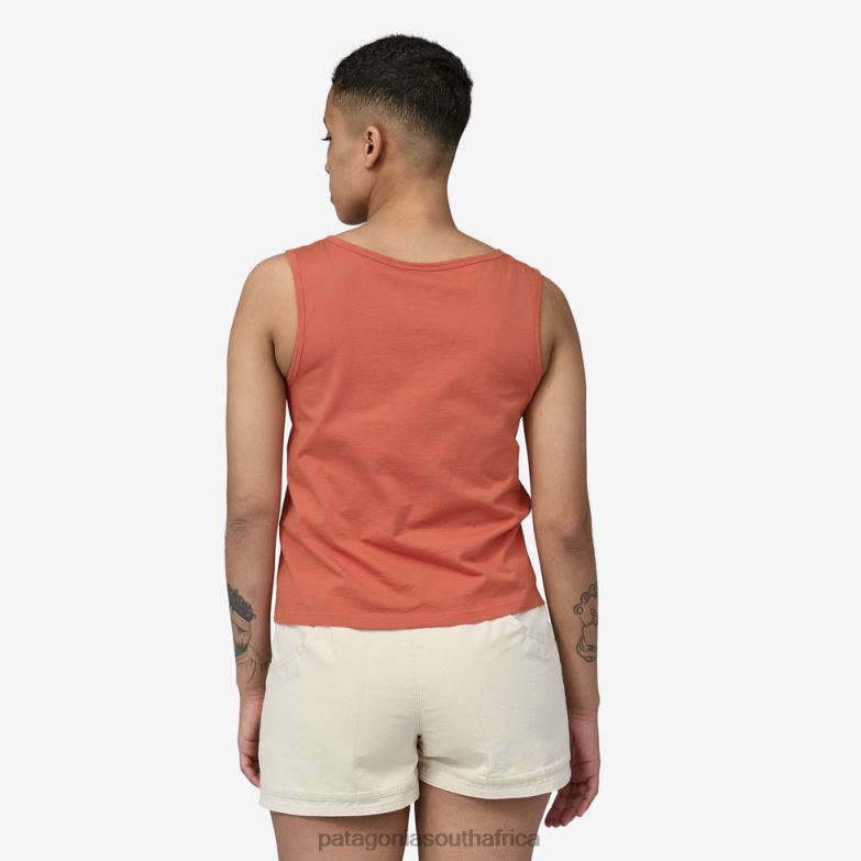 Women Regenerative Organic Certified Cotton Tank Top Quartz Coral Patagonia Apparel P6ZJ6769