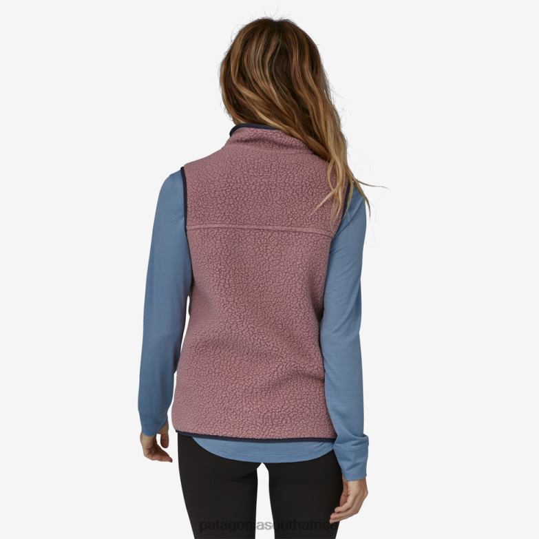 Women Retro Pile Fleece Vest Evening Mauve Patagonia Apparel P6ZJ6265