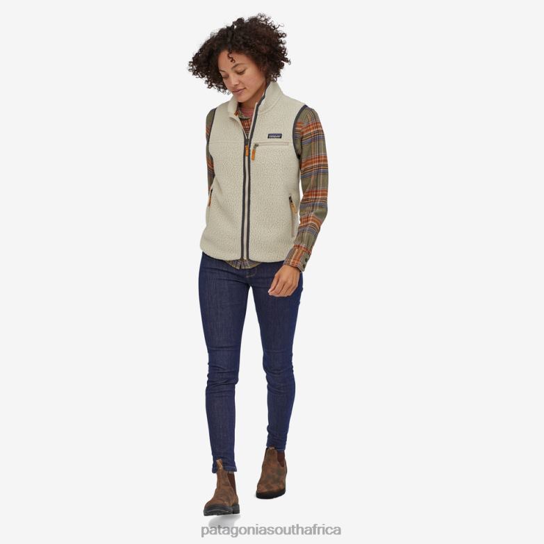 Women Retro Pile Fleece Vest Pelican Patagonia Apparel P6ZJ6263